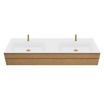 Corian baderomsplate etter mål med integrert Type 7-servant, Glacier White