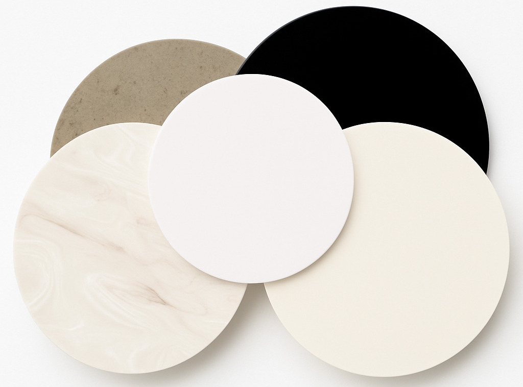 Runde Corian benkeplater