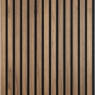 Brannhemmende akustikkpanel - Amerikansk valnøttfiner 60x240 cm
